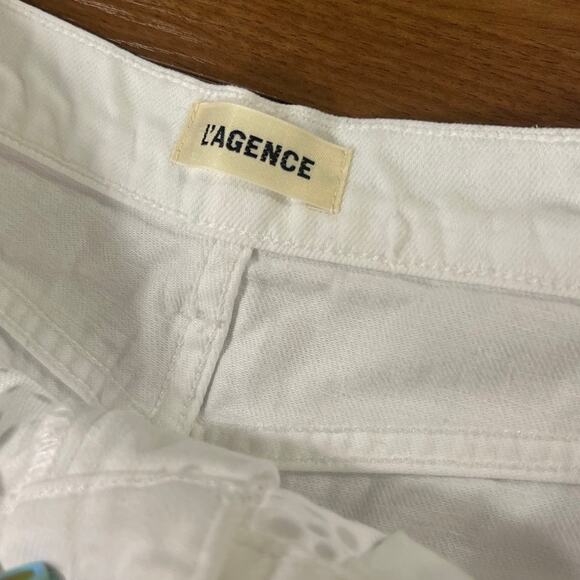 L'Agence Beck White Rhinestone Jeweled Cut-Off Denim Shorts Size 28 - Picture 6 of 6